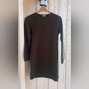 Green Sweatshirt Long Sleeve Dress
